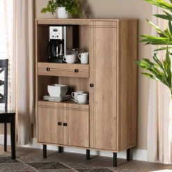 Patterson 1 Drawer Kitchen Storage Cabinet Walnut - Baxton Studio -Outlet Baxton Studio Store GUEST e129213f 073f 46e1 861e e29f13f1a14d