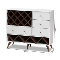 Baxton Studio Savino And Walnut Finished Wood Wine Cabinet White/Brown - BaxtonStudio -Outlet Baxton Studio Store GUEST e1730f4c ea98 48f6 bab5 324407f6bcb1