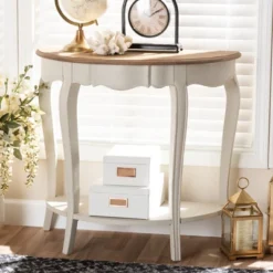 Cordelia Finished Console Table White - Baxton Studio -Outlet Baxton Studio Store GUEST e18e2183 f05b 4535 83f2 10332d42b2ec