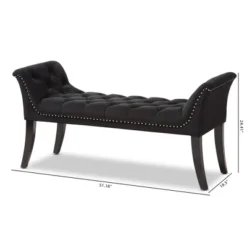 Chandelle Luxe And Contemporary Velvet Upholstered Bench Black - Baxton Studio -Outlet Baxton Studio Store GUEST e2475389 4bcd 42f5 8dde 41566290cbbe