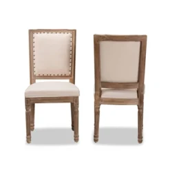 Set Of 2 Louane Fabric Upholstered And Wood Dining Chairs - Baxton Studio -Outlet Baxton Studio Store GUEST e250bedd 62ad 4e32 aadc 78c696ba33a7