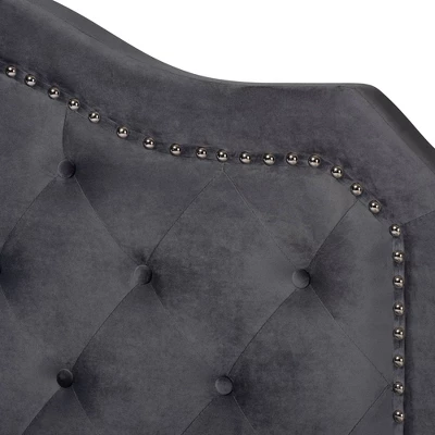 Samantha Velvet Upholstered Button Tufted Bed - Baxton Studio 3 Samantha Velvet Upholstered Button Tufted Bed - Baxton Studio - Image 3