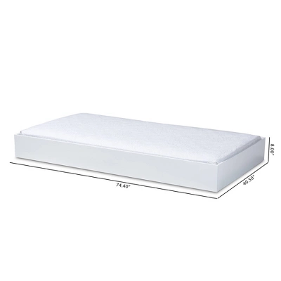 Twin Renata Wood Bed With Trundle White - Baxton Studio 1 Twin Renata Wood Bed With Trundle White - Baxton Studio
