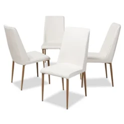 Set Of 4 Chandelle Modern And Contemporary Faux Leather Upholstered Dining Chairs - Baxton Studio -Outlet Baxton Studio Store GUEST e28bc5dc f36d 4da3 abca 08aac8e8c13d