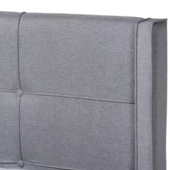 King Edmond Fabric Upholstered Wood Platform Bed Gray/Ash Walnut - Baxton Studio -Outlet Baxton Studio Store GUEST e2935240 3df6 47eb 90cc 906abdb199a9