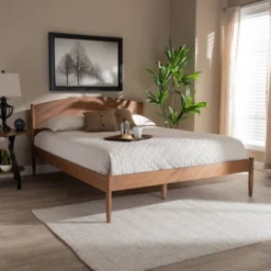 Leanora Wood Platform Bed Ash Walnut - Baxton Studio -Outlet Baxton Studio Store GUEST e30e391c f304 41d1 bd0d be3b04360a8a
