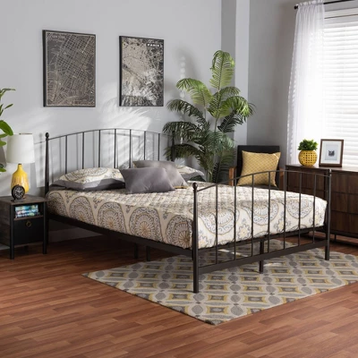 Queen Lana Metal Platform Bed Black - Baxton Studio 4 Queen Lana Metal Platform Bed Black - Baxton Studio - Image 4
