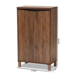 Talon Two-Tone Wood 2 Door Shoe Storage Cabinet Walnut Brown/Dark Gray - Baxton Studio -Outlet Baxton Studio Store GUEST e3867a73 fe98 48fb 83d2 acf26ef37483