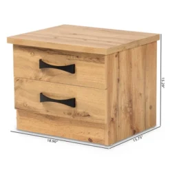 Colburn Wood 2 Drawer Nightstand Oak Brown - Baxton Studio -Outlet Baxton Studio Store GUEST e39b1837 3b57 4837 9f86 302797f6a3f8