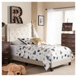 Paris Modern And Contemporary Linen Upholstered Tufting Platform Bed - Twin - Baxton Studio -Outlet Baxton Studio Store GUEST e4020b96 a606 47c9 88d8 3752c6d5c61b