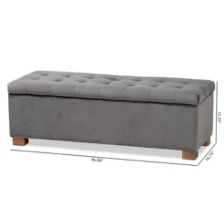 Roanoke Velvet Upholstered Grid Tufted Storage Ottoman Bench - Baxton Studio -Outlet Baxton Studio Store GUEST e41d6e4e 1bf7 44ca 94e0 afa11486249d