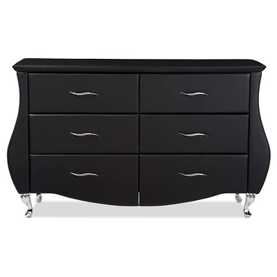 Enzo Modern And Contemporary Faux Leather 6 Drawer Dresser - Baxton Studio 1 Enzo Modern And Contemporary Faux Leather 6 Drawer Dresser - Baxton Studio