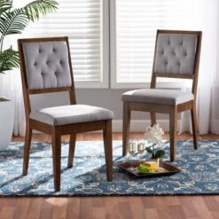 2pc Gideon Wood Dining Chair Set - Baxton Studio -Outlet Baxton Studio Store GUEST e4768e22 a791 4258 928a 17f422bb9c16