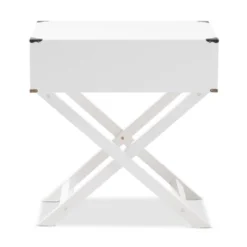 Curtice 1 Drawer Wooden Nightstand White - Baxton Studio -Outlet Baxton Studio Store GUEST e4b1f405 f15d 42a1 a99a a44b0feef3c3