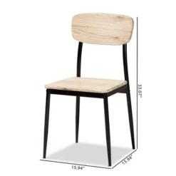 4pc Honore Wood And Metal Dining Chair Set Light Brown/Black - Baxton Studio -Outlet Baxton Studio Store GUEST e4c88d3e 62f3 4f62 802e ae06ee4f30f5