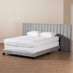 Fiorenza Velvet Panel Bed With Extra Wide Channel Tufted Headboard - Baxton Studio -Outlet Baxton Studio Store GUEST e508587c 2cd5 49d9 9fd4 c715d4e7a558