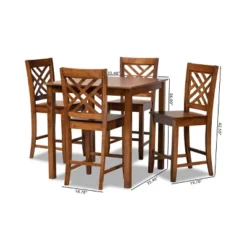 5pc Caron Wood Pub Dining Set Walnut Brown - Baxton Studio -Outlet Baxton Studio Store GUEST e522f1db 5fc1 4b1a afbb 250c3b2911c8