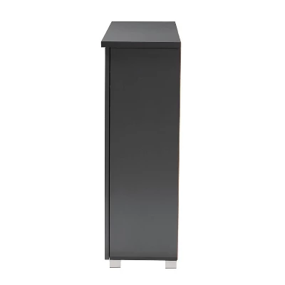3 Door Adalwin Wooden Entryway Shoe Storage Cabinet Gray - Baxton Studio 7 3 Door Adalwin Wooden Entryway Shoe Storage Cabinet Gray - Baxton Studio - Image 7