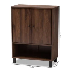 Rossin Walnut Finished 2 Door Wood Entryway Shoe Storage Cabinet Brown - Baxton Studio -Outlet Baxton Studio Store GUEST e68494c1 314c 4210 8a0a 92e240a7e3b1