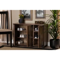 3 Door Cyrille Wood Shoe Cabinet Brown - Baxton Studio 15 3 Door Cyrille Wood Shoe Cabinet Brown - Baxton Studio -Outlet Baxton Studio Store GUEST e69a7cc8 83cc 4b03 a376 2c8b26b78da4