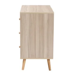 Beau Two-Tone Wood 3 Drawer Storage Cabinet White/Natural Brown - Baxton Studio -Outlet Baxton Studio Store GUEST e7148ed8 5a45 429d 9e00 645d7550c42d