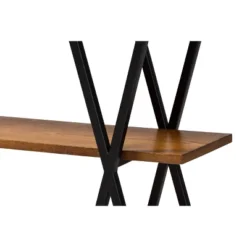 Norton Rustic And Industrial Wood And Black Metal Console Table Walnut Brown - Baxton Studio -Outlet Baxton Studio Store GUEST e77451a9 eb42 4ba4 a3be 38376cc2ff28