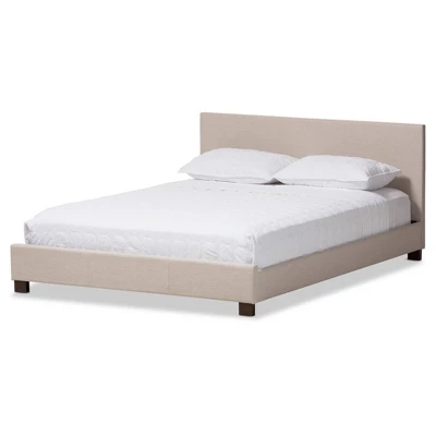 Elizabeth Modern And Contemporary Fabric Upholstered Panel - Stitched Platform Bed - Baxton Studio 6 Elizabeth Modern And Contemporary Fabric Upholstered Panel - Stitched Platform Bed - Baxton Studio - Image 6