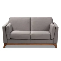 Baxton Studio Sava Fabric Upholstered Walnut Wood 2 Seater Loveseat Gray - BaxtonStudio 15 Baxton Studio Sava Fabric Upholstered Walnut Wood 2 Seater Loveseat Gray - BaxtonStudio -Outlet Baxton Studio Store GUEST e8b4aee4 87a5 4c1e 821d 9056df69f39b