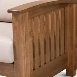 Charlotte Fabric Upholstered Wood 2 Seater Loveseat Taupe/Brown - Baxton Studio -Outlet Baxton Studio Store GUEST e8e31020 98c0 4b0e 9002 5bfdb0e4ab04