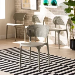 4pc Rae Plastic Stackable Dining Chair Set - Baxton Studio -Outlet Baxton Studio Store GUEST e8f68452 ab64 49ad b32f 8d56740a3d5a