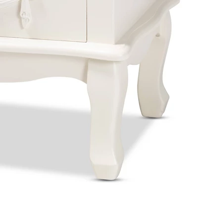 Callen Wood 3 Drawer Nightstand White - Baxton Studio 6 Callen Wood 3 Drawer Nightstand White - Baxton Studio - Image 6