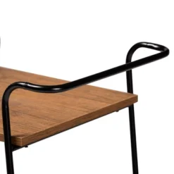 Small Bernard Rustic Industrial Metal And Wood 3 Tier Mobile Wine Bar Cart Black/Walnut - Baxton Studio -Outlet Baxton Studio Store GUEST e97faf0f 198a 4d9d a47c 29be6d33f3a7