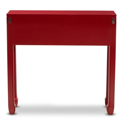 Pomme Accent 6 Drawer Console Table Red - Baxton Studio 7 Pomme Accent 6 Drawer Console Table Red - Baxton Studio - Image 7