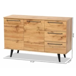 Radley Wood 3 Drawer Sideboard Buffet Oak Brown/Black - Baxton Studio -Outlet Baxton Studio Store GUEST ea09e4bb ba5b 4bd0 a712 7abea56ffcac