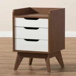 Brighton Mid - Century Modern Wood 3 - Drawer Storage Nightstand - Brown - Baxton Studio -Outlet Baxton Studio Store GUEST ea4daf3f 88d9 4223 a6a0 3f7fe7aa16f0