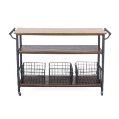 Lancashire Wood & Metal Kitchen Cart Brown - Baxton Studio -Outlet Baxton Studio Store GUEST ea66c616 8c9c 41e5 9905 b16fae7deb65