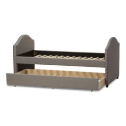 Twin Alessia Modern And Contemporary Fabric Upholstered Daybed With Guest Trundle Bed - Baxton Studio -Outlet Baxton Studio Store GUEST ea71f17b 8b43 4d57 8bf2 a68ef4c1cf3f