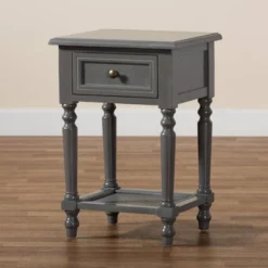 Sheldon Vintage Wood 1 Drawer Nightstand Gray - Baxton Studio -Outlet Baxton Studio Store GUEST ea86097a da16 4de2 a98d 2de365cc62d9