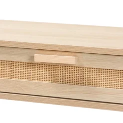 Sebille Wood With Natural Rattan 2 Drawer Console Table Light Brown - Baxton Studio -Outlet Baxton Studio Store GUEST eb51a0e3 696e 48e1 9751 d9d1c1be276a