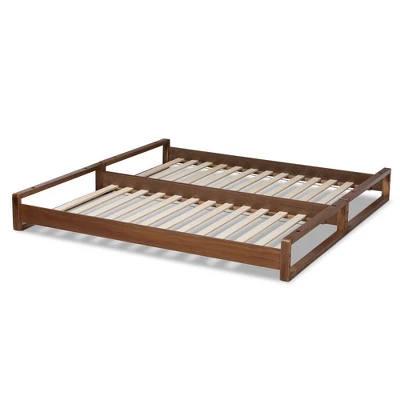 King Klara Wood Expandable Bed Frame Walnut - Baxton Studio 4 King Klara Wood Expandable Bed Frame Walnut - Baxton Studio - Image 4