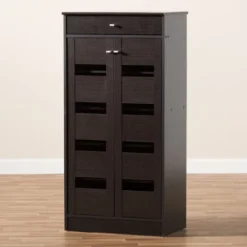 Acadia Modern And Contemporary Finished Shoe Cabinet Dark Brown - Baxton Studio -Outlet Baxton Studio Store GUEST ebf89834 ec63 4bab be69 7907ee4f2c33