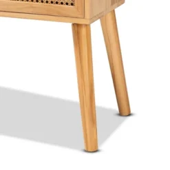 Falan Wood With Rattan 2 Drawer Console Table Oak Brown - Baxton Studio -Outlet Baxton Studio Store GUEST ec0aec21 ddb2 4c00 a2e0 077d2d69fb4a