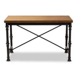 Baxton Studio Verdin Wood Finished Criss Cross Desk Bronze - BaxtonStudio -Outlet Baxton Studio Store GUEST ed76c5ab 4e41 4724 a30d 0a9f8245622f