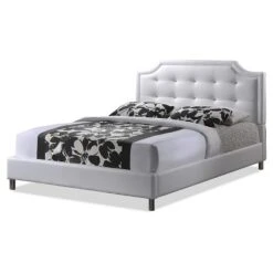 King Carlotta Modern Bed With Upholstered Headboard - Baxton Studio -Outlet Baxton Studio Store GUEST ee7a33db 890b 4324 bce0 b43b49ec091a
