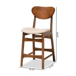 2pc Katya Fabric Upholstered And Wood Counter Height Barstool Set - Baxton Studio -Outlet Baxton Studio Store GUEST eea89510 95e3 4b3d af5b 54325e704c6c