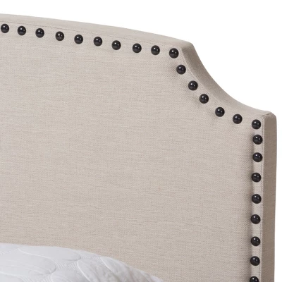 Odette Modern And Contemporary Fabric Upholstered Bed Light Beige - Baxton Studio 3 Odette Modern And Contemporary Fabric Upholstered Bed Light Beige - Baxton Studio - Image 3