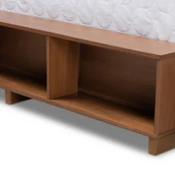 Arthur Wood Platform Bed With Built-In Shelves Ash Walnut - Baxton Studio -Outlet Baxton Studio Store GUEST f116c810 d3fe 47c0 884f f7473efc519c