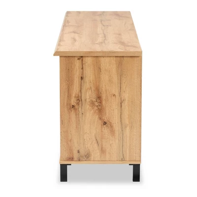 Unna Wood 2 Door TV Stand For TVs Up To 65" Oak Brown/Black - Baxton Studio 1 Unna Wood 2 Door TV Stand For TVs Up To 65" Oak Brown/Black - Baxton Studio