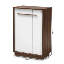 Mette Walnut Finished Wood Shoe Cabinet White - Baxton Studio -Outlet Baxton Studio Store GUEST f19dce63 adbd 4e5f a760 546a4795679e