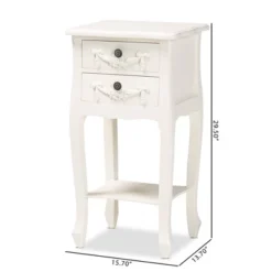 Eliya Wood 2 Drawer Nightstand White - Baxton Studio -Outlet Baxton Studio Store GUEST f1f5d01f bec4 4217 b1c4 fb0ec0dd067e